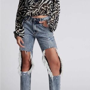 One Teaspoon Awesome Baggies in blue blossom